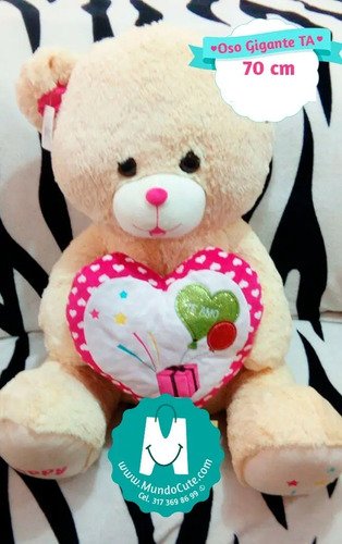 Oso Peluche Gigante Ta 70cm Mundocute Regalo Feliz Navidad