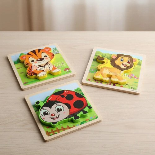 D_784104-MCO91439887518_092025-O.jpg Promo 3 Rompecabezas 3d Montessori Animales