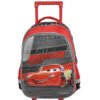 Morral Maleta Ruedas + Lonchera Cars Temporada Escolar  Rojo