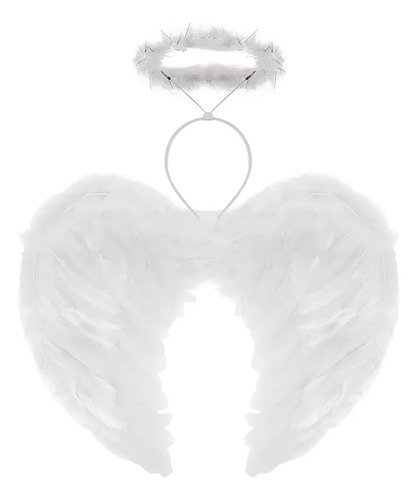 D_785404-MCO90143329099_082025-O.jpg Alas Ángel Negro Y Blanco Disfraz Niña Fiesta Cosplay