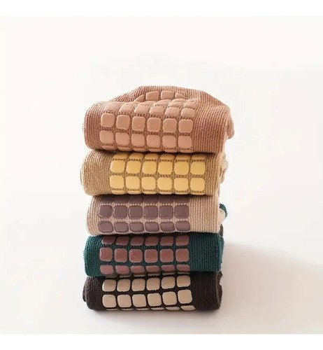 Kit 3 Pares Medias Calcetines Antideslizantes Algodón Niños Varios Estampado L (3 A 5 Años)