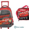Morral Maleta Ruedas + Lonchera Cars Temporada Escolar  Rojo