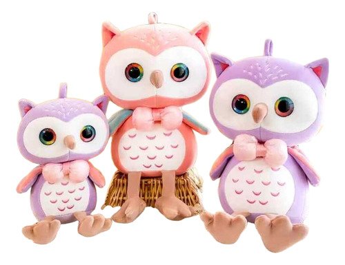 Peluche De Búho 30cm - Suave Y Adorable Diseño Violeta