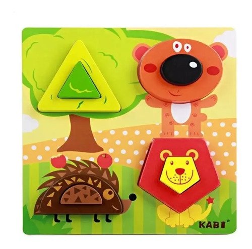 3 Tablas Armar Madera Rompecabezas Figuras Montessori Juguet