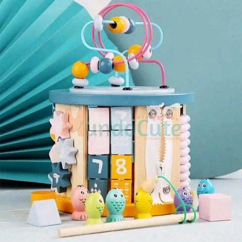 Cubo Multifuncional Montessori Juguetes Didácticos Madera