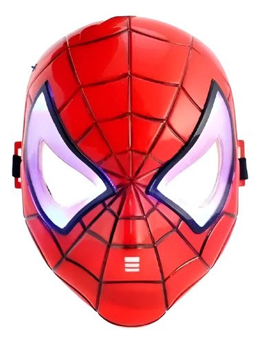 D_789544-MCO89015617756_082025-O.jpg Máscara Hombre Araña Con Luces Led Para Disfraz Rojo Spiderman