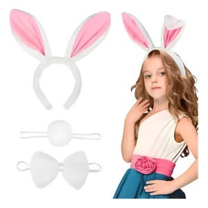 D_790536-MCO92003653378_092025-O.jpg Disfraz Orejas De Conejita Con Diadema Conejo Ajustable Niña Mujer
