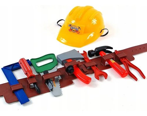 D_790666-MCO78830726202_092024-O.jpg Set Constructor Infantil-casco Y Cinturón Con 7 Herramientas