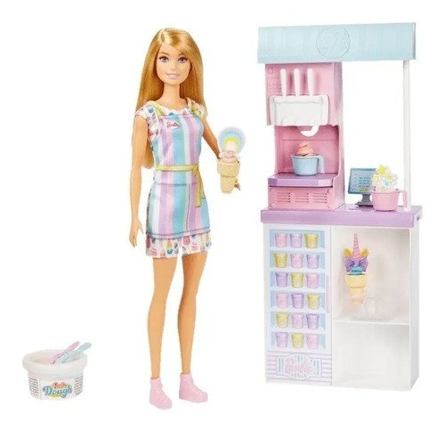 D_790697-MCO51492681713_092022-O.jpg Muñeca Barbie Set Heladería Prepara Helados Maquina Heladera