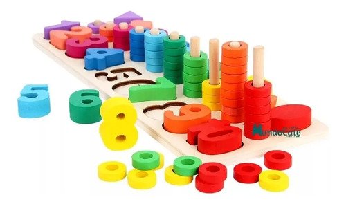 Ábaco Números Y Letras Madera Juguete Didáctico Juguetes  Varios