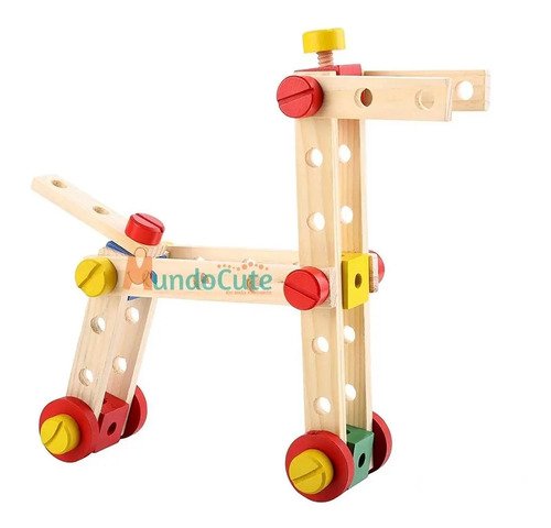 Fichas De Armar Madera Tuercas Juguete Educativo Montessori 78