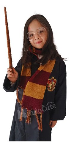 Cosplay Harry Potter Disfraz  Túnica + Gafas + Varita Traje Completo