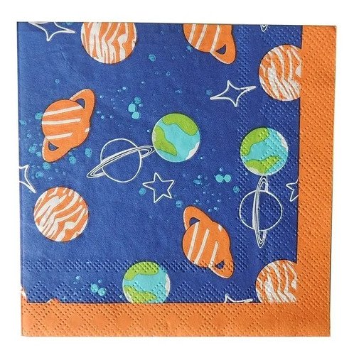 Set Fiesta Astronauta Espacio Kit Infantil  Niño Niña  Naranja