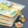 3 Tablas Armables Didácticos Rompecabezas Niños En Madera  Multicolor