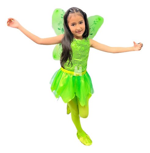 D_795996-MCO79948029269_102024-O.jpg Disfraz De Campanita Niña - Vestido Con Medias Y Alas