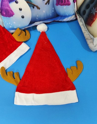 Gorro Navidad Estilo Reno X 6 Unids Accesorios Navideños Rojo