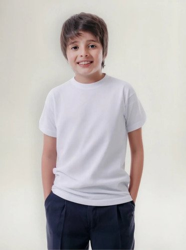 3 Camisetas Colegial Cuello Redondo X3 Unidades Uniforme