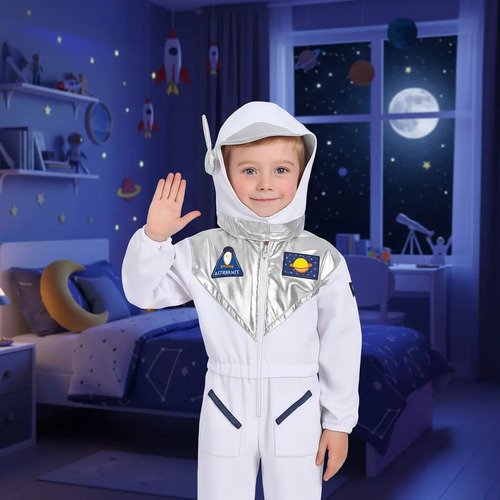 D_798321-MCO93774722123_092025-O.jpg Disfraz Astronauta Niños Espacio Traje Espacial + Casco Unisex