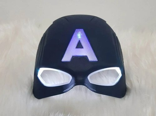 D_799660-MCO79065915783_092024-O.jpg Máscara Capitán América Con Luces Led Para Niños Azul Oscuro Capitán América