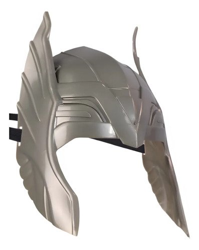 Kit Thor: Martillo + Máscara - Accesorios Disfraz Superhéroe Plateado Avengers