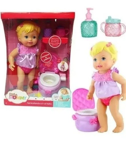 Muñeca Little Mommy Aprende Ir Baño Set Bebé Hace Popo
