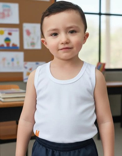 Esqueleto Blanco Set X3 Uniforme Escolar Algodón Niños