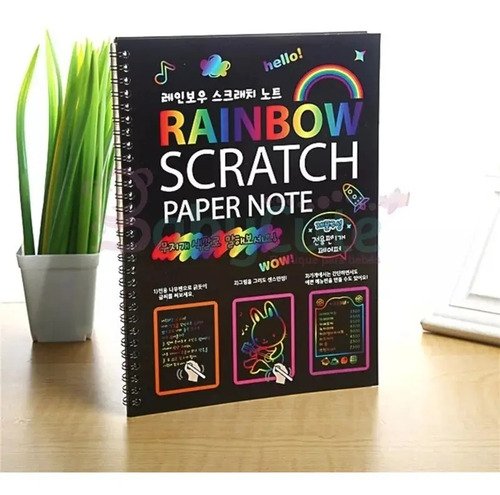 Libreta Mágica Cuaderno Artística Arcoiris Rainbow Scratch