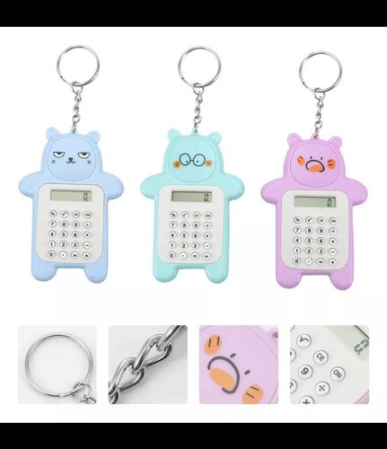 D_801842-MCO82618578771_022025-O.jpg Calculadora X 12 Unidades Llaveros Regalo Mini Figuras Azul Acero