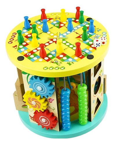 D_801965-MCO88838624301_072025-O.jpg Cubo Montessori Multifuncional Bloques Encajar Didactico Café