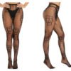 2 Pantimedias Medias Largas Calavera Malla Mujer Negro Única