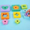 Torre Insertar Arcoiris En Madera Encajar Montessori Babycut