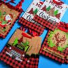 Docena De Bolsas De Regalo Navideñas Blancas Con Relieve X12 Verde