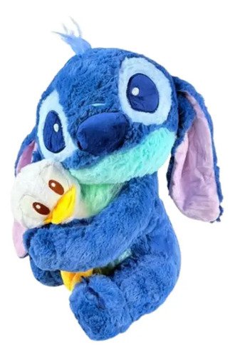 D_803066-MCO82425968963_022025-O.jpg Peluche Stitch Abrazando Pato 40cm | Tierno, Suave Azul
