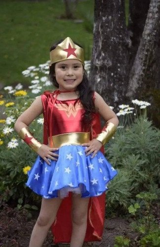 D_804592-MCO54973739984_042023-O.jpg Disfraz Mujer Maravilla Manga Corta Niña Disfraces Wonder Woman Difraz Niña