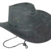 Gorro De Vaquero Infantil Con Detalles En Cuero Negro