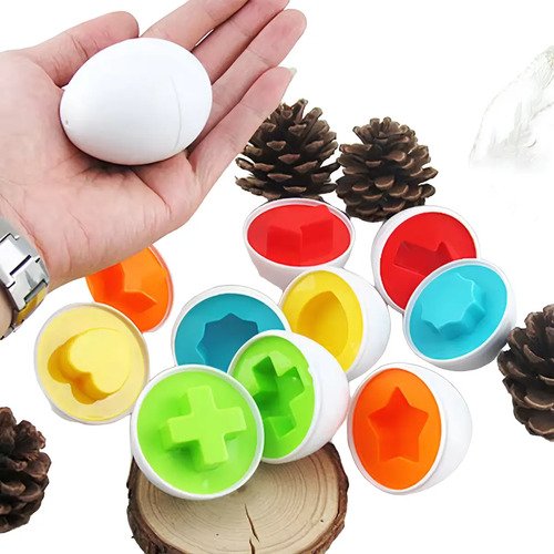 Juego De Huevos Didácticos Figuras Geométricas Cocina Niños
