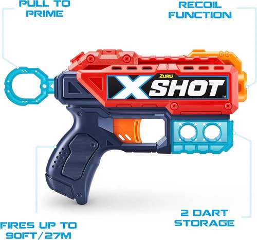 D_808138-MCO80531920932_112024-O.jpg Pistolas Xshot Combo2 Lanzadores, Alcance De 27m + 44 Dardos Azul Acero