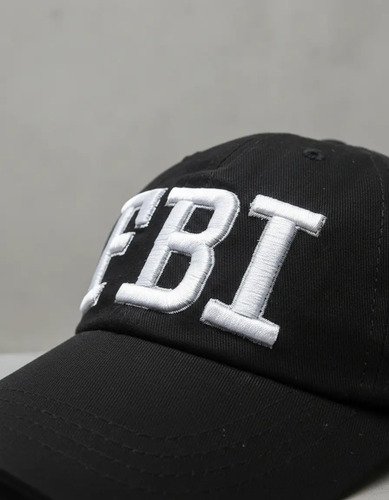 Gorra Fbi Negra Ajustable Para Disfraz Negro