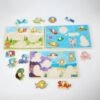 3 Tablas Armables Didácticos Rompecabezas Niños En Madera  Multicolor
