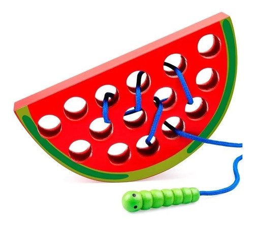 Didáctico Enhebrar Juguete Frutas Niños Montessori Juego