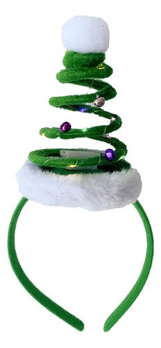 D_809459-MCO80491151228_112024-O.jpg Set De 2 Diademas Árbol De Navidad En Espiral Con Luz Verde