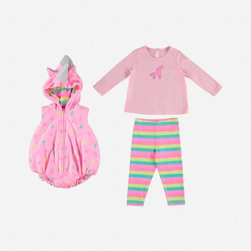 D_809496-MCO70159812746_062023-O.jpg Disfraz Unicornio Bebe Niña Rosado Alta Calidad 3 Piezas