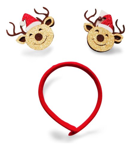 Set De 4 Diademas Balaca Navideñas - Con Diferentes Diseños! Rojo