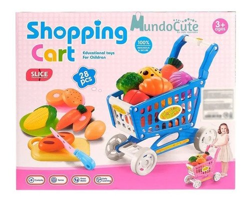 Juguete Carrito Supermercado Con Frutas Y Accesorios Juego