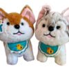 Peluche Lobo Perro Con Babero 16cm - Suave Y Divertido Marrón