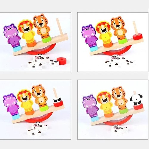 D_812493-MCO31912703707_082019-O.jpg Juego Balancín Madera Animales Montessori Juguetes Juegos