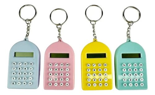 D_812881-MCO82618696249_022025-O.jpg Calculadora X 12 Unidades Llaveros Regalo Mini Figuras Azul Acero