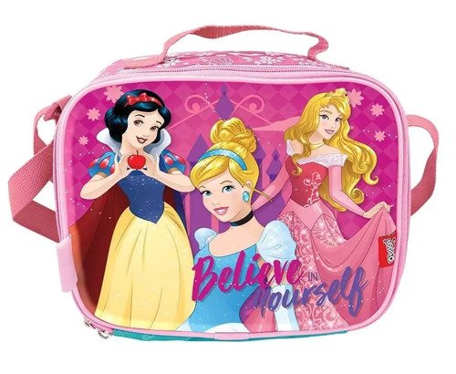 Combo Maleta Morral Rueda Lonchera Niña Princesa Cenicienta Rosa