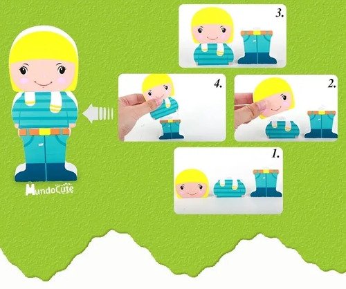 Juego Bloques Montessori Vestir Personajes Juguete Roles