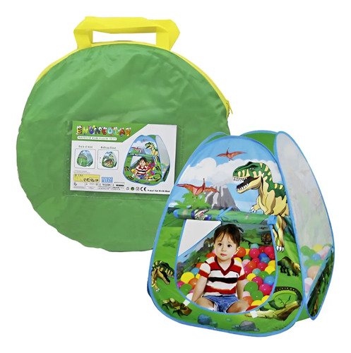 D_814643-MCO80564379756_112024-O.jpg Carpa De Campamento Infantil Dinosaurio | Impermeable Verde